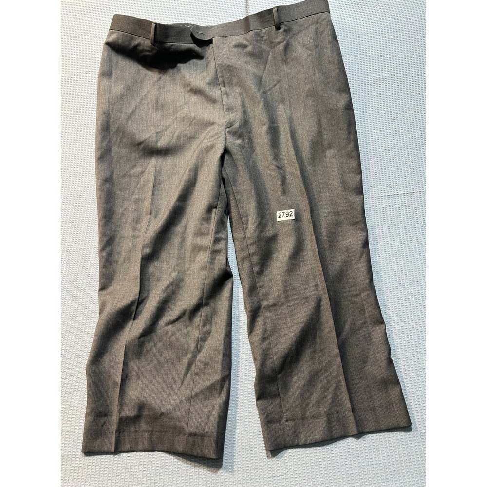Unbranded Pants for Men 48x17 Charcoal Grey Straight Leg Flat Front Business